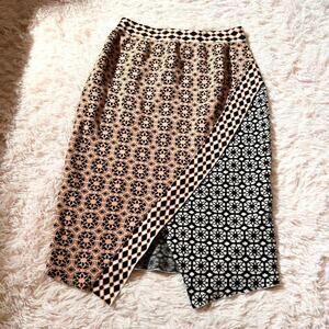 Anthropologie Patchwork Boho Earthy Witchy Hippie Sweater Knit Pencil Skirt